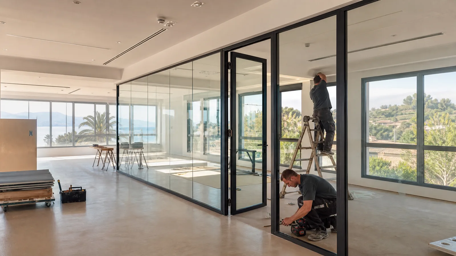 Fourniture et pose de cloisons amovibles dans un local professionnel